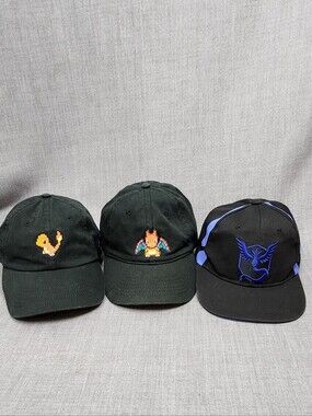 Pokémon Pikachu & Charizard Lot of 3 Adjustable Hats.